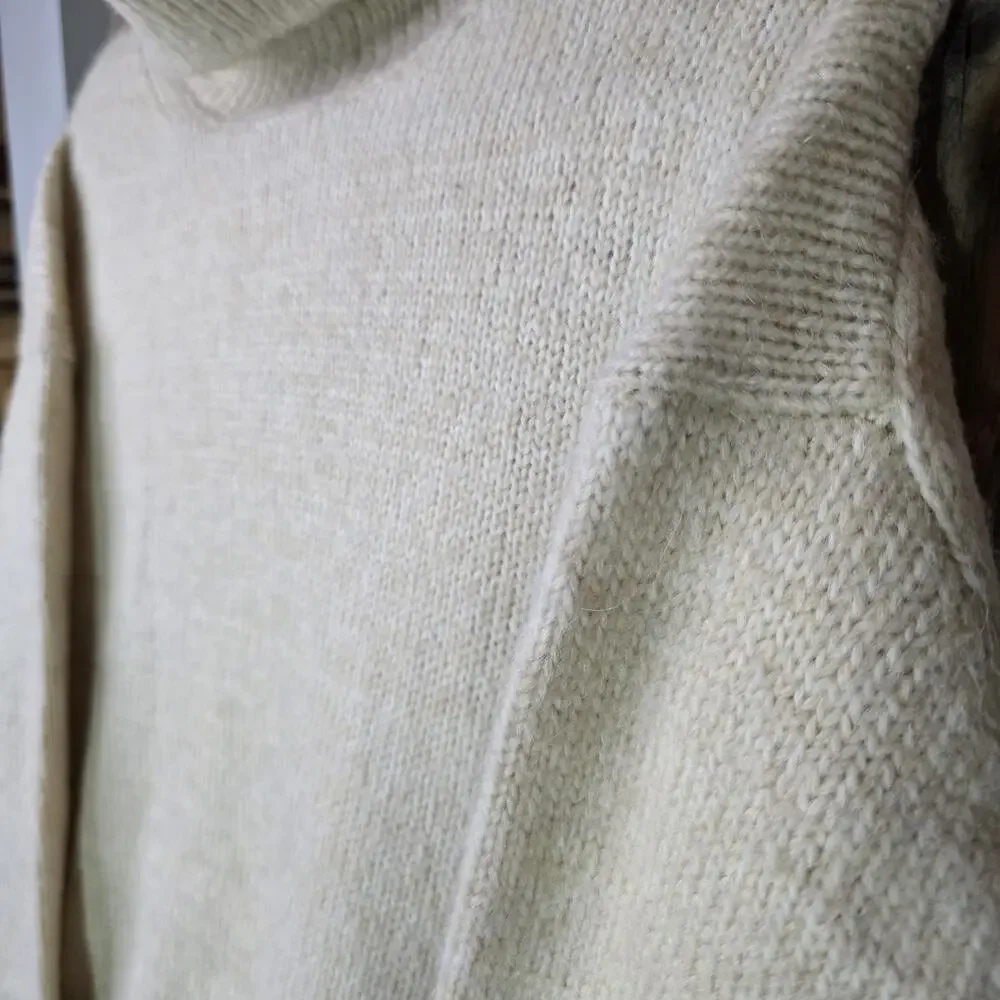 For The Republic Chunky Turtleneck Sweater Sm Yellow Beige Heather Alpaca Blend‎
